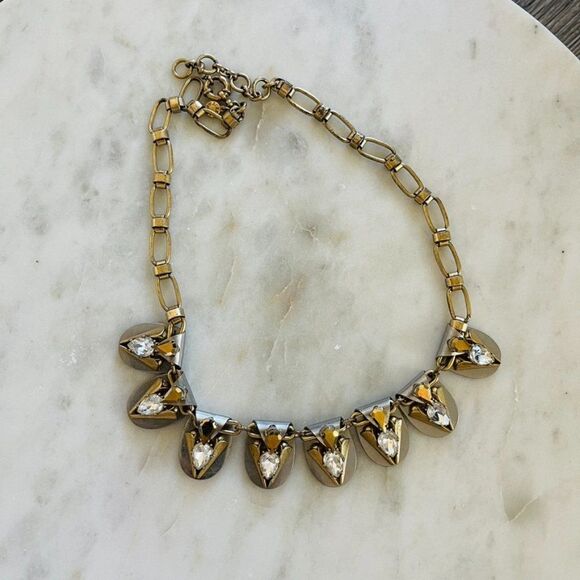 J Crew Jewel Crystal Spike Statement Necklace - Picture 4 of 7